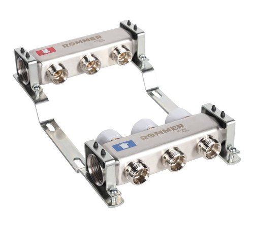 Коллекторная группа из нержавеющей стали без расходомеров ROMMER 3 выхода RMS-3200-000003