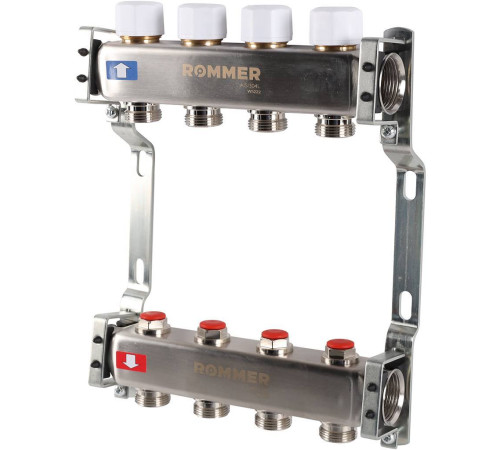 Коллекторная группа из нержавеющей стали ROMMER без расходомеров 4 выхода RMS-3200-000004