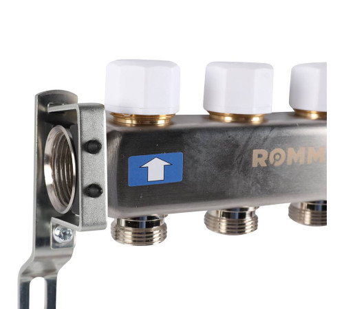 Коллекторная группа из нержавеющей стали ROMMER без расходомеров 4 выхода RMS-3200-000004
