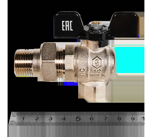 Кран шаровой угловой STOUT полнопроходной 1/2 ВР-НР со сгоном бабочка SVB-0008-200015