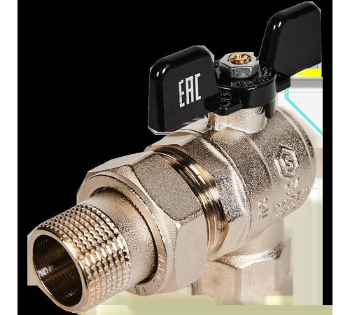 Кран шаровой угловой STOUT полнопроходной 3/4 ВР-НР со сгоном бабочка SVB-0008-200020