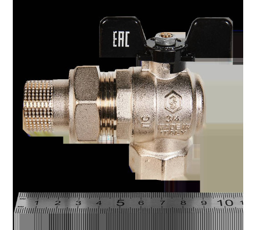 Кран шаровой угловой STOUT полнопроходной 3/4 ВР-НР со сгоном бабочка SVB-0008-200020