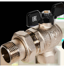 Кран шаровой угловой STOUT полнопроходной 1 ВР-НР со сгоном бабочка SVB-0008-200025