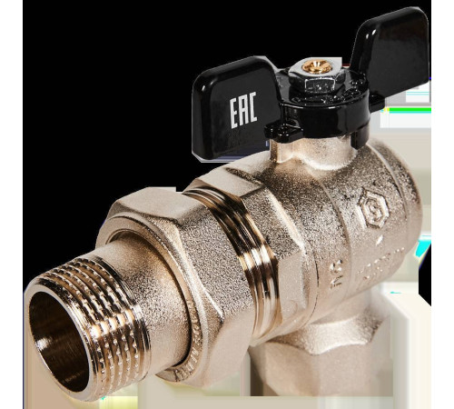 Кран шаровой угловой STOUT полнопроходной 1 ВР-НР со сгоном бабочка SVB-0008-200025