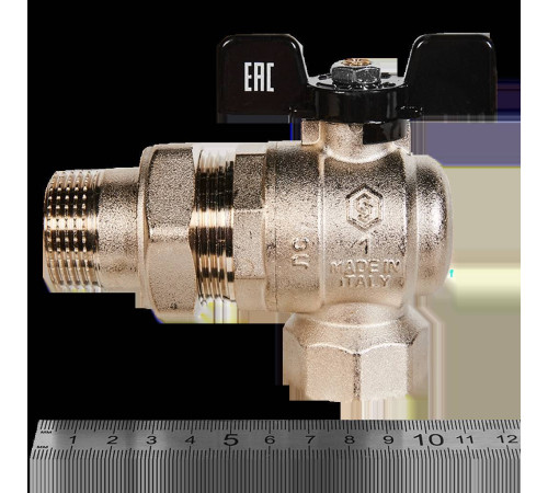 Кран шаровой угловой STOUT полнопроходной 1 ВР-НР со сгоном бабочка SVB-0008-200025