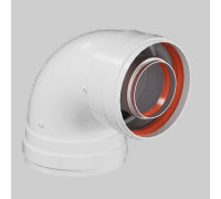 Отвод промежуточный коаксиальный ROMMER 90° 60/100 мм мама-мама RCA-6010-000190
