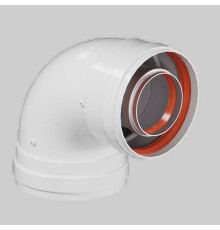 Отвод промежуточный коаксиальный ROMMER 90° 60/100 мм мама-мама RCA-6010-000190