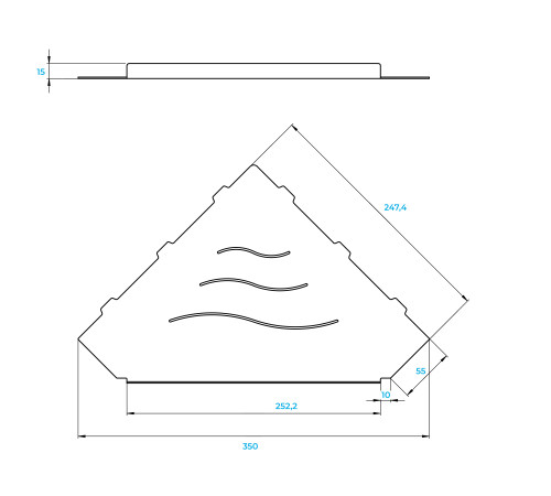 Полка для ванной угловая RGW MT-13W белая 49279913-01