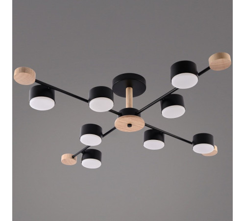 Люстра на штанге 03751 03751-0.3-08 BK+WOOD GX53