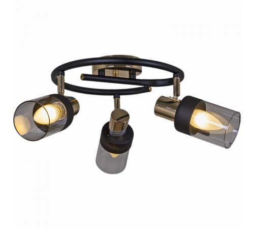 Спот De Markt 05903-0.8-03A BK+FGD 3 лампы черный золото 05903-0.8-03A BK+FGD