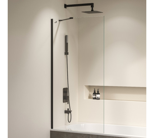 Шторка на ванну RGW SC-151B 700х1500 мм профиль черный стекло прозрачное 351115107-14