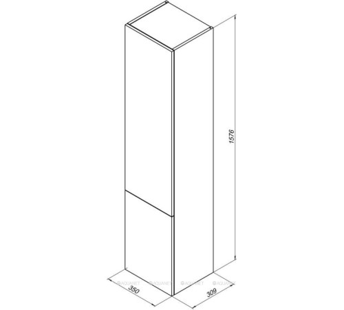 Пенал Aquanet Алвита 35 белый 00235359