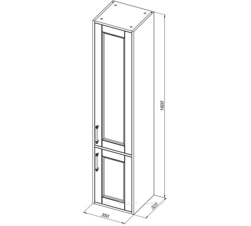 Шкаф-пенал Aquanet Бостон new 35 белый сатин ручки золото 00347184