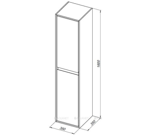 Пенал для ванной Aquanet Милан 35 белый глянец 00336386