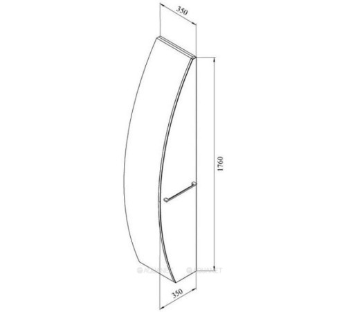 Пенал De Aqua Эскалада RS1 L закрытый белый 00167406