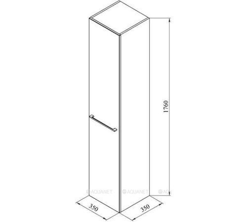 Пенал De Aqua Тока 1 R белый 1760х350 мм 00167248
