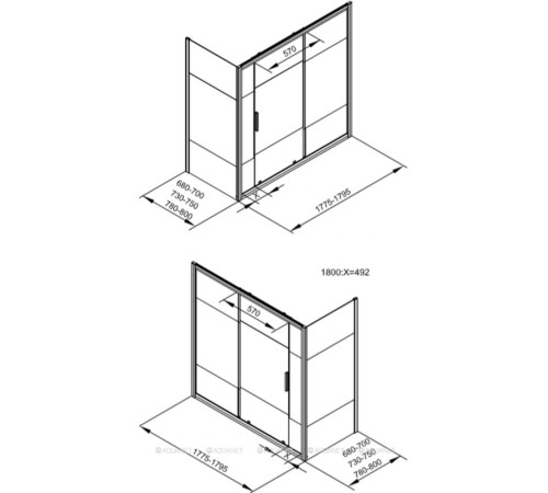 Шторка для ванны Aquanet Practic 1800 мм хром полоска 6 мм AE10-B-180H150U-CP