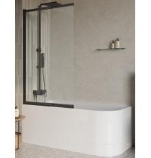 Душевая шторка на ванну BelBagno LUCE 100x145 см черный прозрачное стекло LUCE-VF-11-100/145-C-NERO