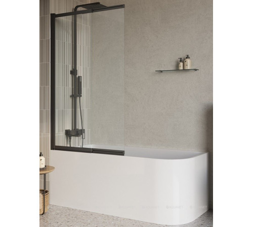 Душевая шторка на ванну BelBagno LUCE 100x145 см черный прозрачное стекло LUCE-VF-11-100/145-C-NERO