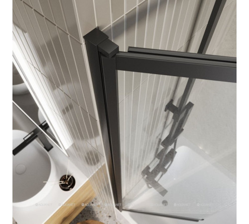 Душевая шторка на ванну BelBagno LUCE 100x145 см черный прозрачное стекло LUCE-VF-11-100/145-C-NERO