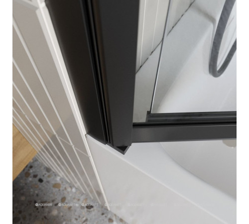 Душевая шторка на ванну BelBagno LUCE 100x145 см черный прозрачное стекло LUCE-VF-11-100/145-C-NERO