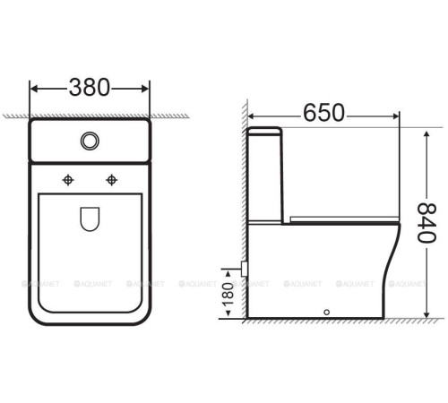 Бачок для напольного унитаза Aquanet Cube-C-1 нижний подвод Cube-C-1