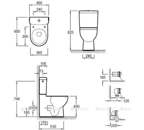 Бачок для унитаза Jacob Delafon Odeon Up 3/6 л нижний подвод белый E4742-00