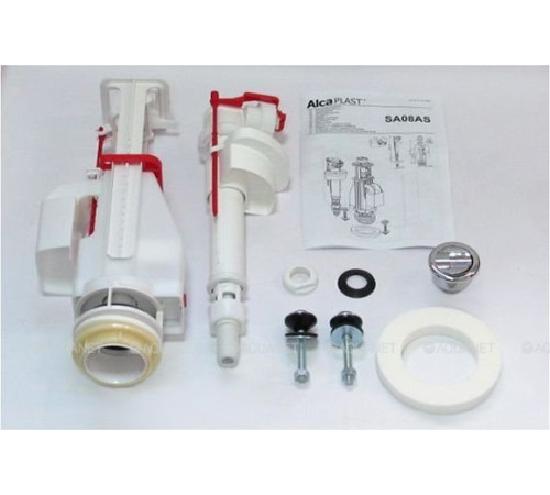 Выпускной комплект AlcaPlast SA08AS 1/2 с двойной кнопкой и впускным механизмом A17 SA08AS 1/2 CHROM