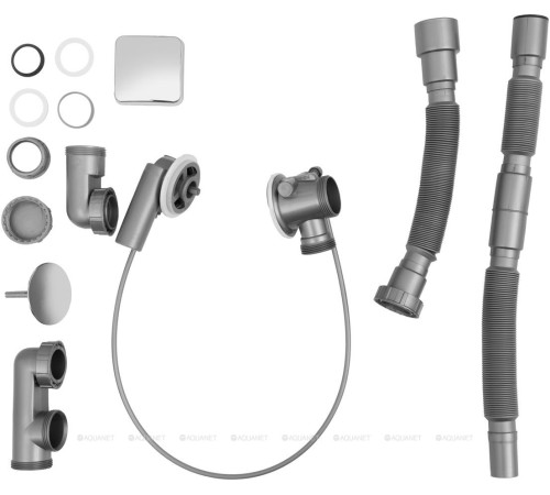 Слив-перелив полуавтоматический для ванны Aquanet Square 80-130 см хром 00339431
