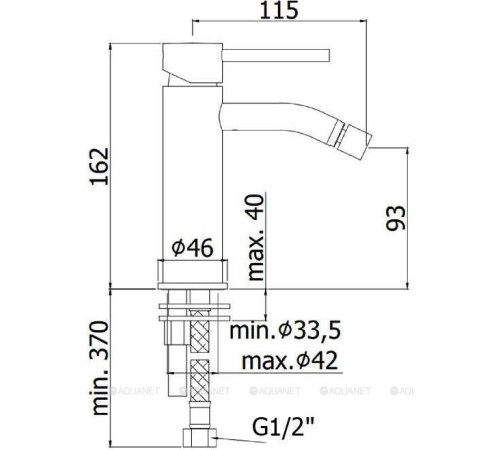 Смеситель для биде Paffoni Light без донного клапана сталь LIG131ST