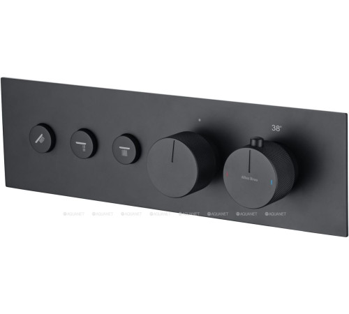 Смеситель встраиваемый Allen Brau Liberty X3 термостат 3 выхода Push key черный матовый 5.33003-31