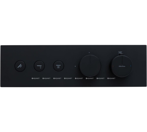 Смеситель встраиваемый Allen Brau Liberty X3 термостат 3 выхода Push key черный матовый 5.33003-31