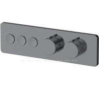 Смеситель встраиваемый Allen Brau Liberty X3 термостат 3 выхода Push key графит 5.33003-MG
