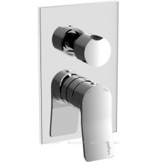 Смеситель встраиваемый для душа Paffoni TILT на 2 выхода металлическая накладка 120х190 мм хром TI018CR