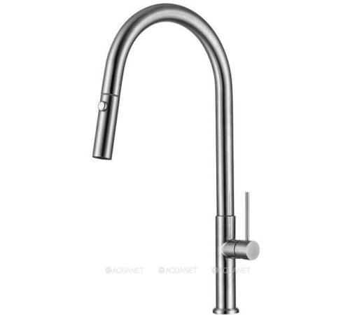 Смеситель для кухни Allen Brau Sprungfeder с вытяжным душем брашированная сталь 5.60002-SS