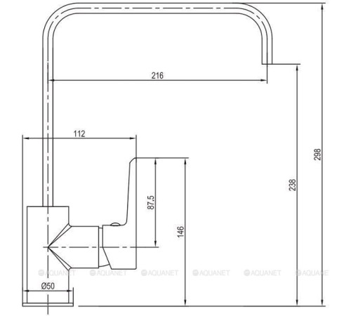 Смеситель для кухни высокий Aquanet Logic хром AF320-41C