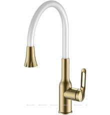 Смеситель для кухни Haiba HB42830-5 золото/белый с гибким изливом HB42830-5
