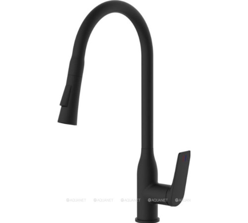 Смеситель для кухни Haiba HB73816-7 с выдвижным изливом черный HB73816-7