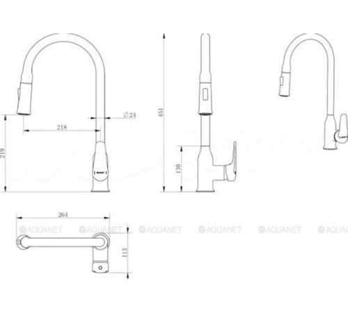 Смеситель для кухни Haiba HB73816 с выдвижным изливом хром HB73816