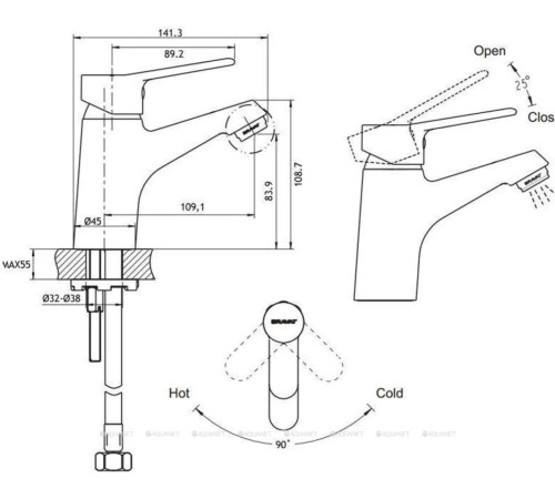 Смеситель для раковины Bravat Eco F1111147C