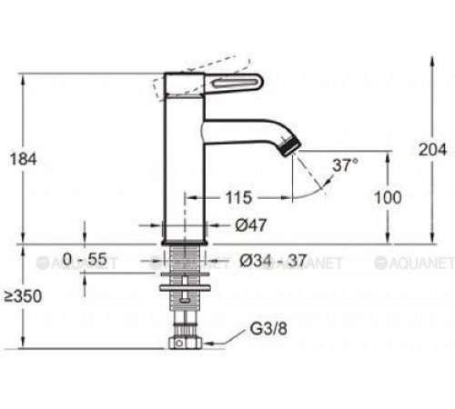 Смеситель для раковины Jacob Delafon Nouvelle Vague черный матовый E78336-BLV