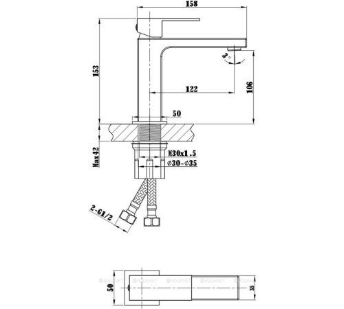 Смеситель для раковины Vincea Cube однорычажный вороненая сталь VBF-1C01GM