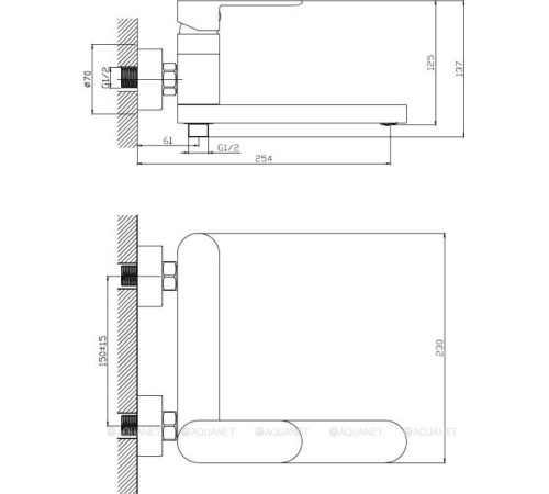 Смеситель для ванны Haiba хром HB61590