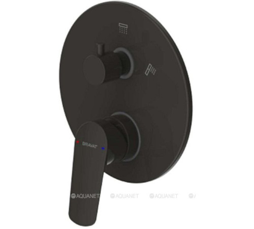 Смеситель встраиваемый Bravat Rhein 2-функциональный черный матовый PB8429564BW-2-ENG