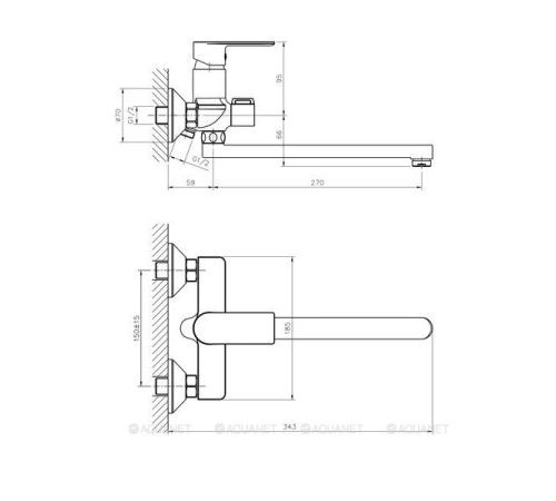 Смеситель для ванны с душем Haiba Hans HB22505