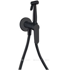 Смеситель встраиваемый с гигиеническим душем Aquanet Passion черный матовый AF300-52B