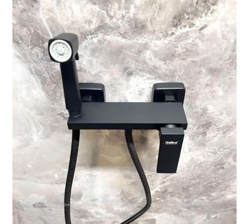 Смеситель с гигиеническим душем встраиваемый Haiba HB5517-7 черный HB5517-7