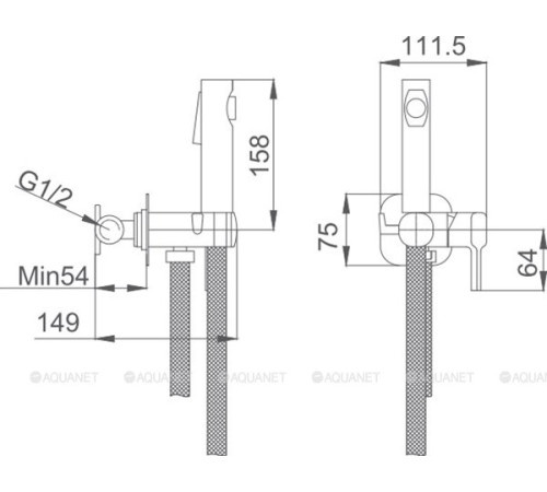 Смеситель с гигиеническим душем Haiba HB5518-3 оружейная сталь HB5518-3