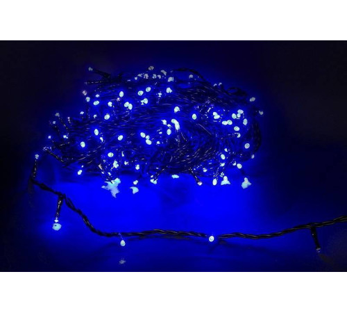 Гирлянда нить Sneha A-047R 300 LED 30 м IP44 синий свет с мерцанием A-047R BL/WT FLASH