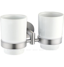 Стакан двойной Allen Brau PRIORITY керамика латунь белый брашированный никель 6.31003-BN